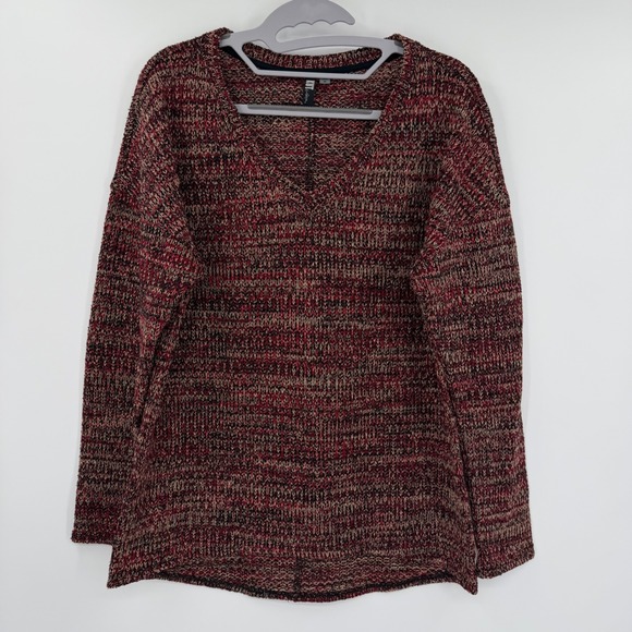 Kut from the Kloth Other - KUT from the Kloth Red Space Dye V-Neck Sweater Elbow Patches KT59901 Mens M